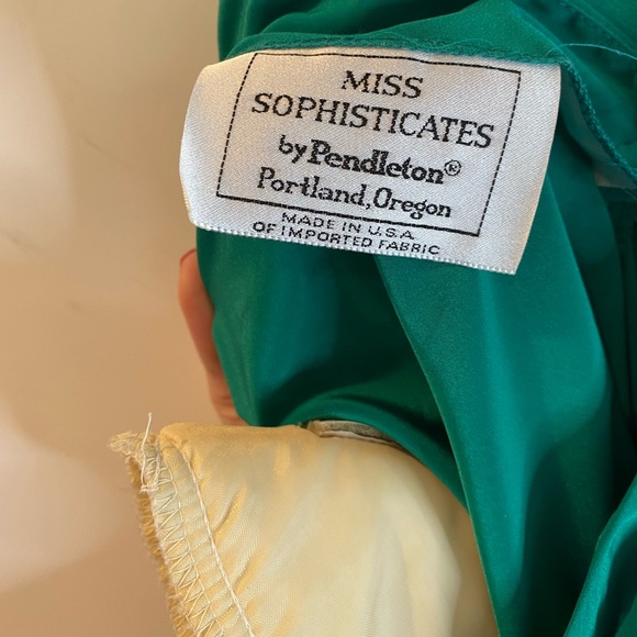 VTG 80s Emerald Green Mock Neck Blouse Sz 8 Miss Sophisticates by Pendleton - Picture 7 of 7